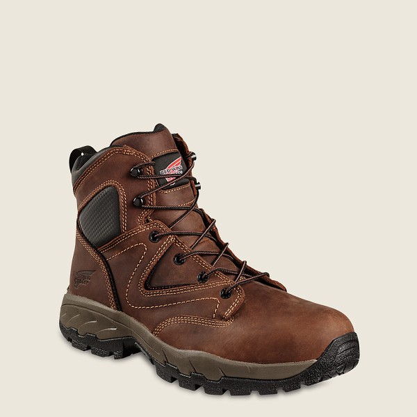 Red Wing Hiking Boots Mens Brown/Black - Truhiker - 6-inch Safety Toe - 7491068-NO